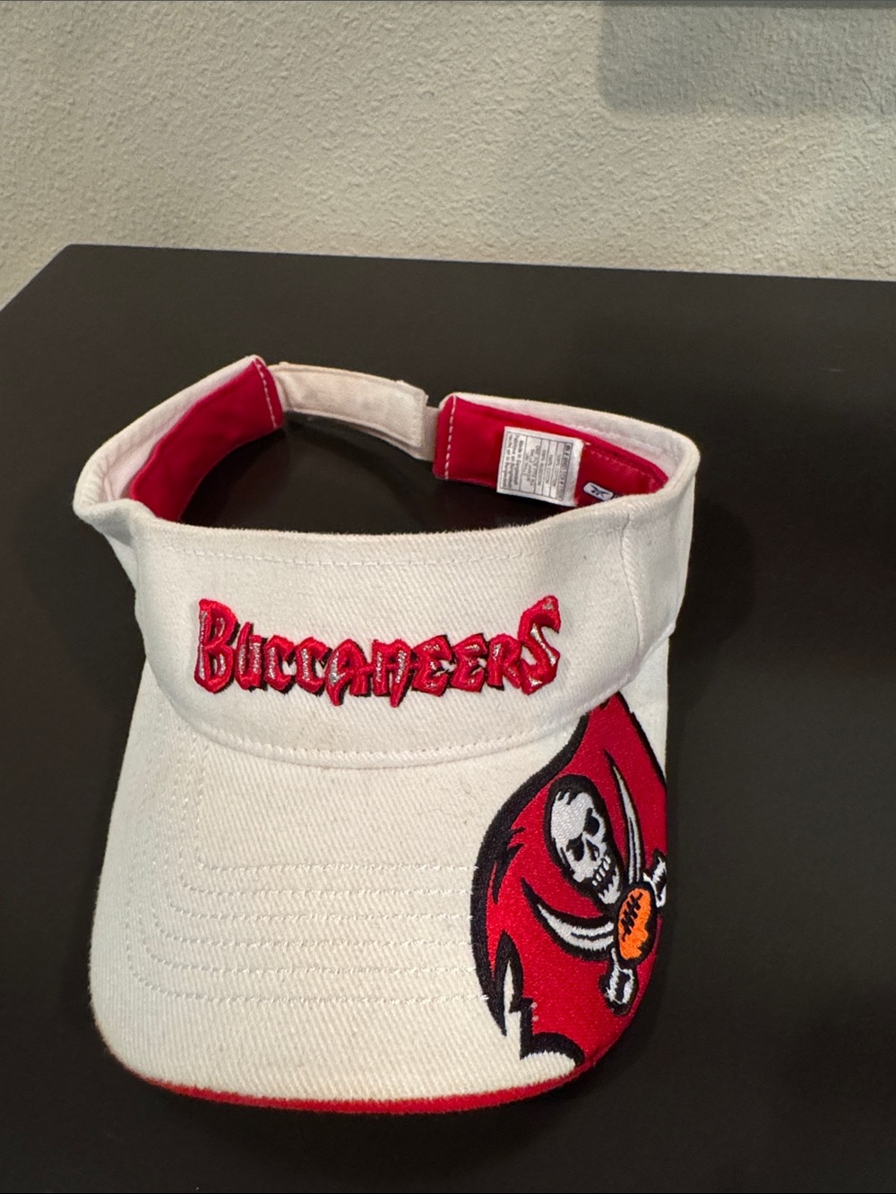 White & Red Embroidered Women's Visor
